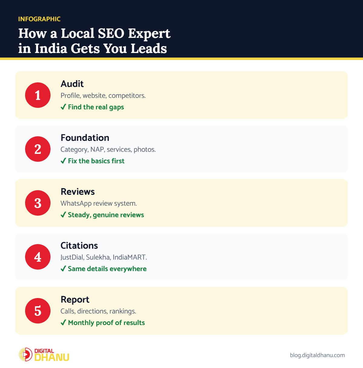 Infographic: how a local SEO expert in India gets you leads